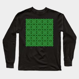 Green Clover Kaleidoscope pattern 3 Long Sleeve T-Shirt